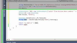 Crear y consumir un Web Service ASP.NET con SQL Server 2008