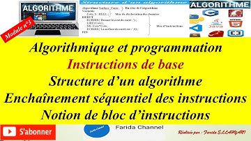 algorithmique instructions de base structure d’un algorithme notion de bloc d’instructions