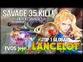 35 Kill 1 Savage 3 Maniac!! True Monster is Born! EVOS Jeje. Top 1 Global Lancelot - Mobile Legends