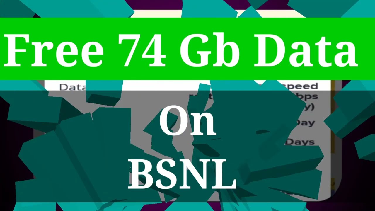 Bsnl Extra 74 gb data || Bsnl free data plan recharge || bsnl free data
