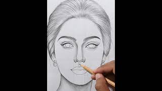 Beautiful face drawing tricks #art #drawing #sketch #artist #satisfying