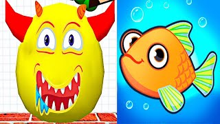 Draw To Smash Puzzle Vs Save The Fish Teaser Logic Puzzle Gameplay Double
