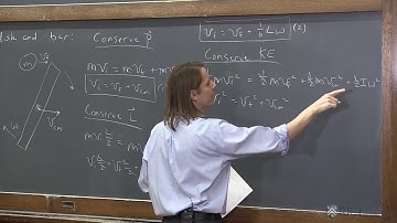 PHYS 101 | Rough Angular Momentum 6 - Disk and Bar Collision I