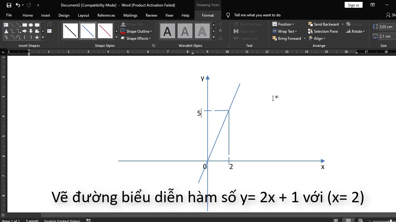 Hướng dẫn Cách vẽ đồ thị hàm số trong word dễ hiểu