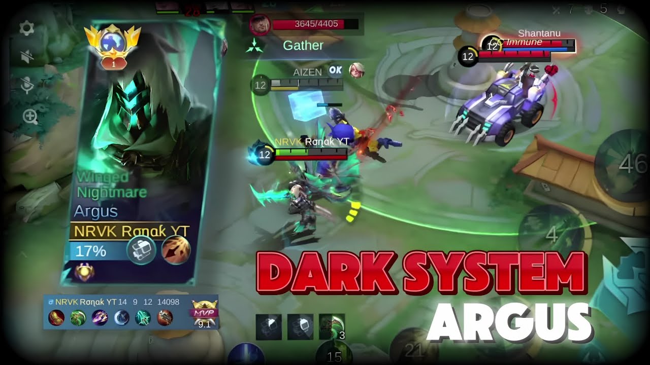 MOBILE LEGENDS DARK SYSTEM IN ARGUS RANK PUSH ARGUS NEW META