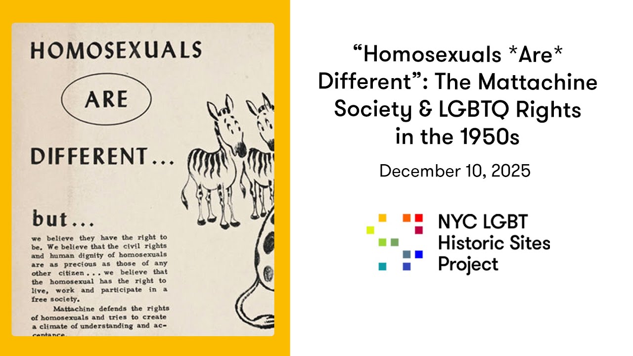 EVENT: "Homosexuals Are Different": Mattachine Society & LGBTQ Rights in the 1950s