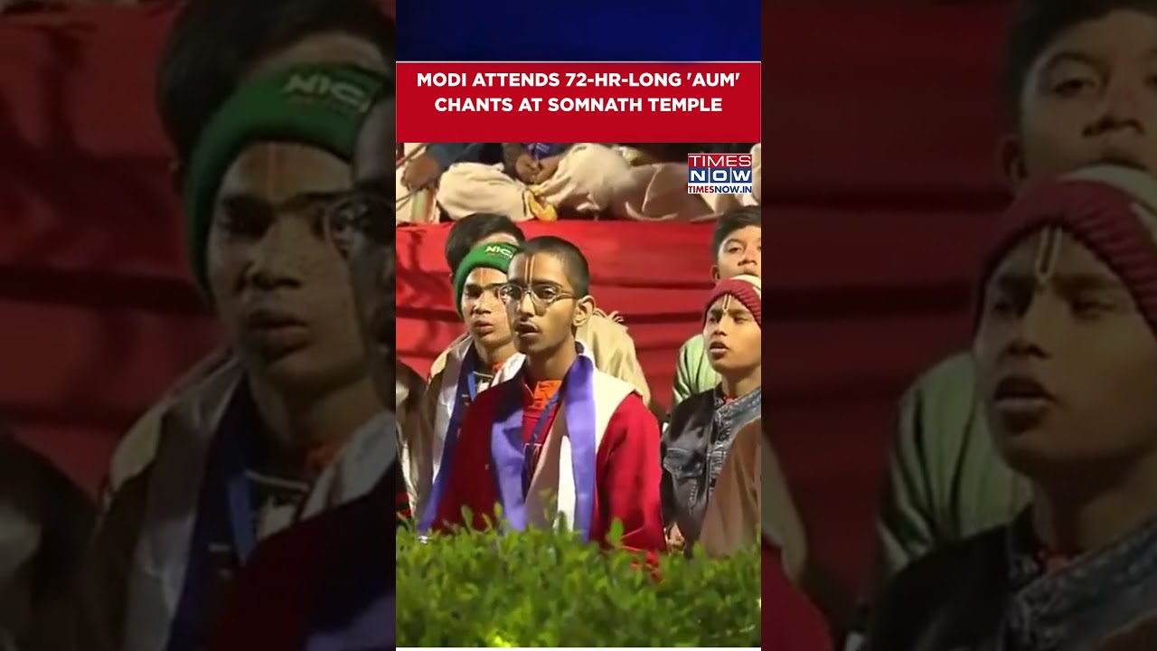Somnath Swabhiman Parv: PM Modi Attends 72-Hr-Long 'Aum' Chants AT Somnath Temple #shorts