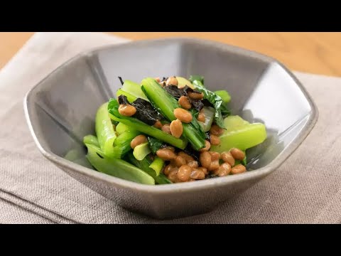 小松菜の磯納豆あえ