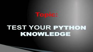 Python, Datascience for Beginners : Test your Python Knowledge