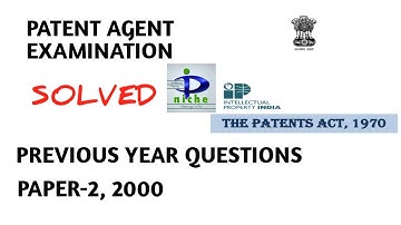 Patent Agent Examination Q Solved – Question Paper-2, 2000, Hindi-English discussion.