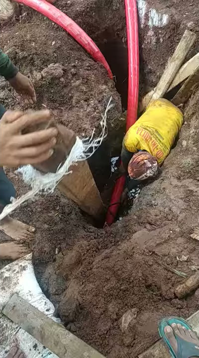 cara memasukan kabel lewat bawah tanah