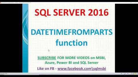 DateTimefromparts in sql