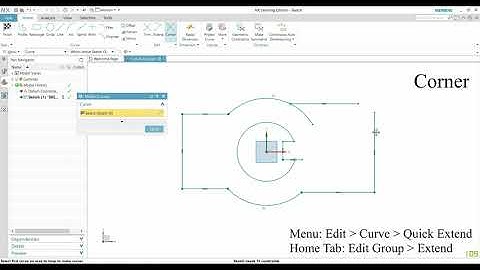 003 NX 3D Modelling Sketch QuickTrim Extend Corner