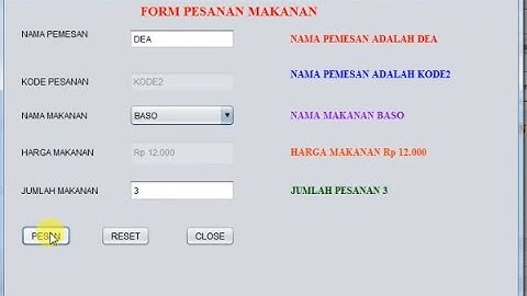 CARA MEMBUAT FORM PESANAN MAKANAN di NETBEANS