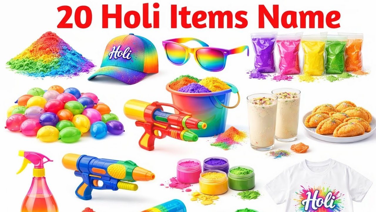 Holi special 20 holi festival items | holi festival | holi colours | holi k rang | pichkari | holi 