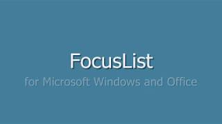 FocusList office software by Bud Labitan