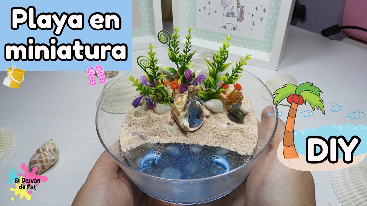 IOPJLK Decoración De Playa En Miniatura – 16 Piezas DIY Para Crear Tu Propio Paisaje Costero Con Palmeras, Sombrillas, Sillas, Flotadores Y Más. Ideal Para Regalar O Decorar.