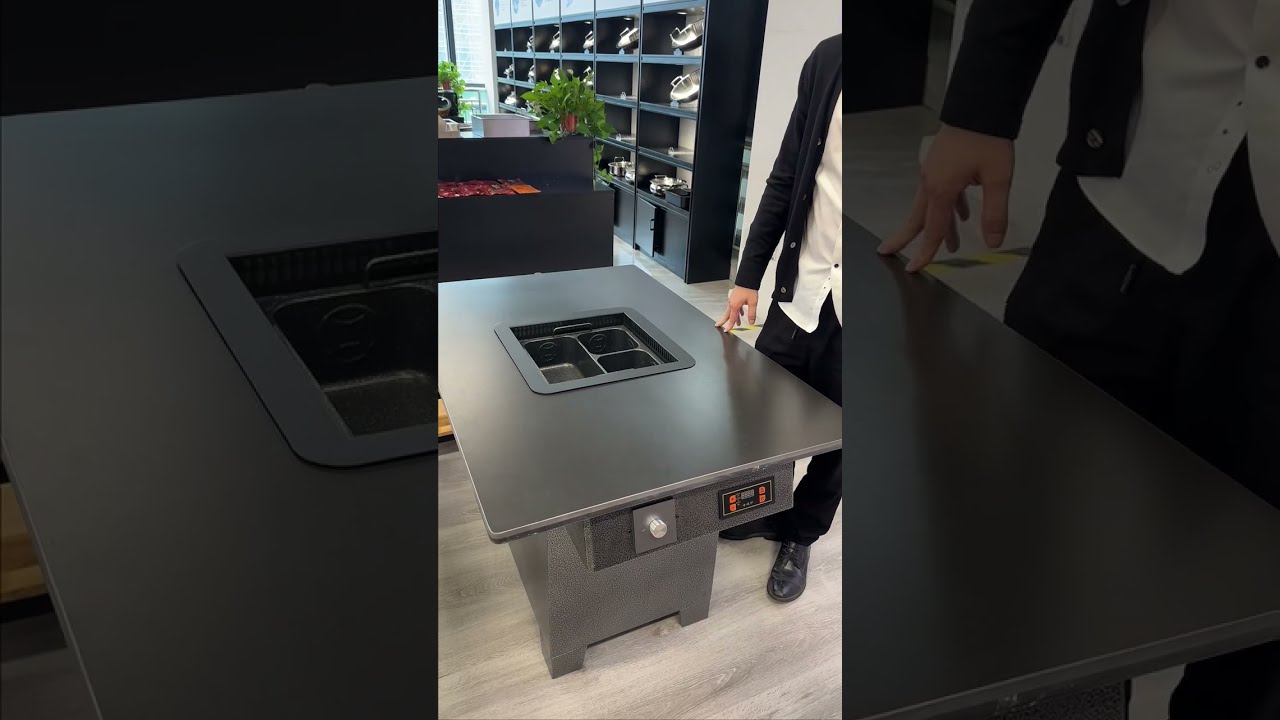 Complete floor-row smokeless hot pot table, internal structure introduction