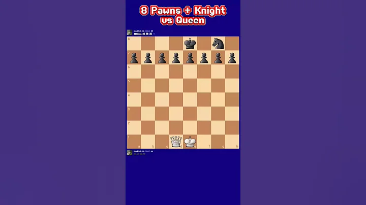 Queen vs 8 Pawns + Knight