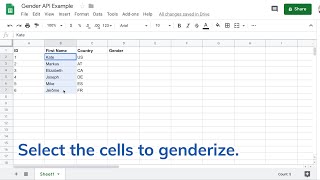 Genderize Names In A Google Spreadsheet