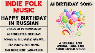 Birthday Song│Indie Folk Music│Russian Language│Happy Birthday│AI-generated