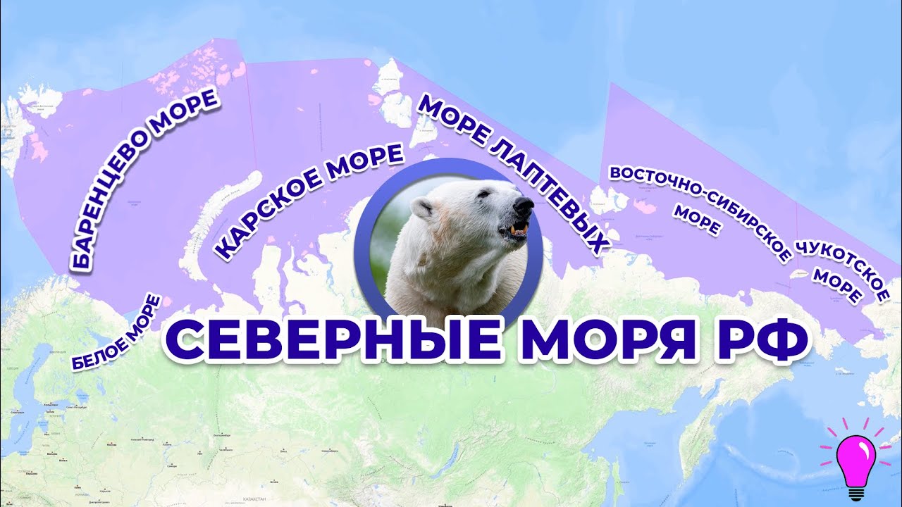 Северные моря России на карте