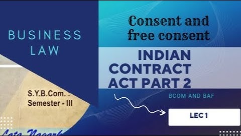 Indian contract act part 2 lec 1