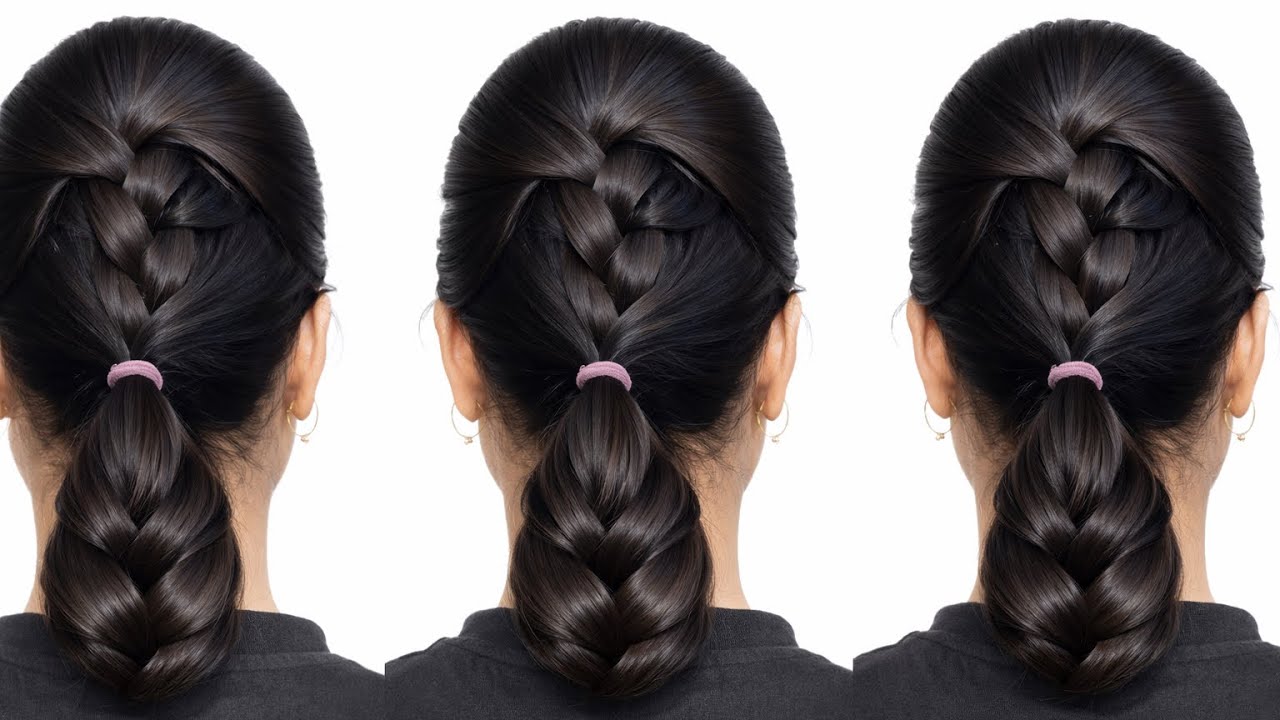 1 Minute Easy Braided Ponytail | Easy & Beautiful Hairstyle For Ladies | Quick Everyday Hairstyle 