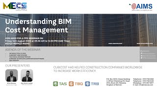 Understanding BIM Cost Management - MECCSS Webinar 20200814