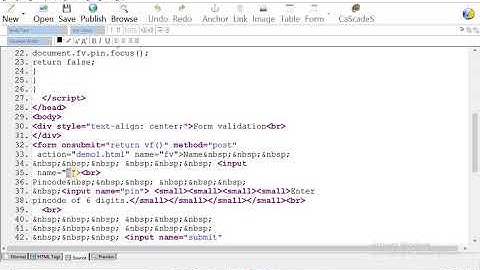 TextBox Validation on Form in KompoZer using JavaScript.