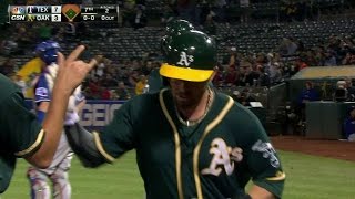 TEX@OAK: Sogard rips his first home run of the season
