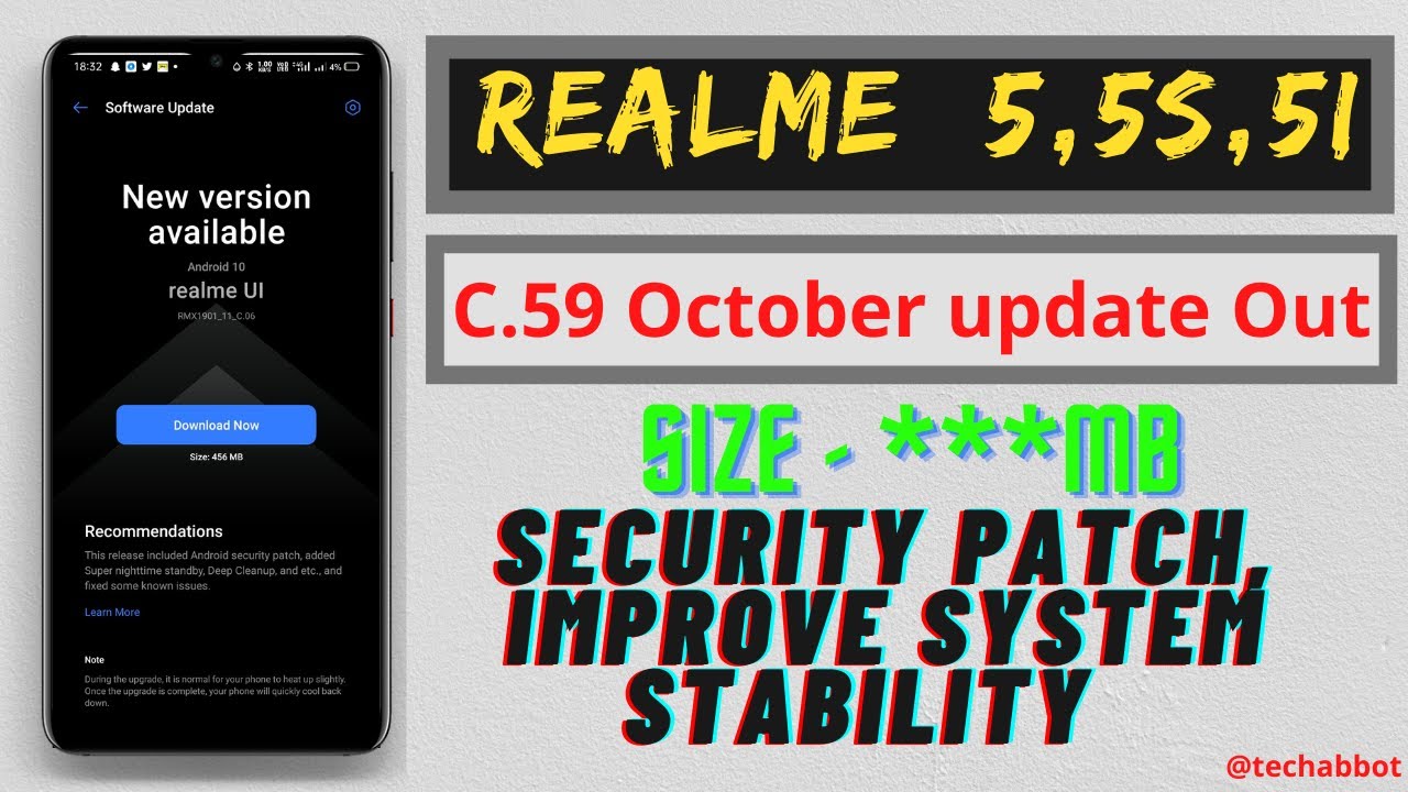 Realme 5, 5i, 5s C.59 October Update | Security patch, Improved System Stability🔥