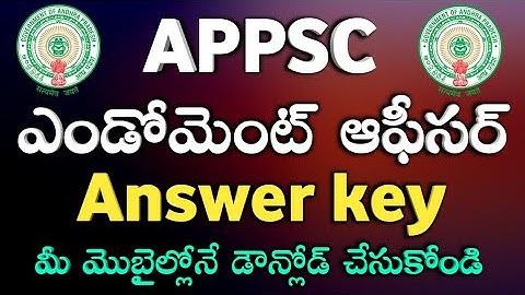 APPSC Endowment Officer Answer key 2022 Download