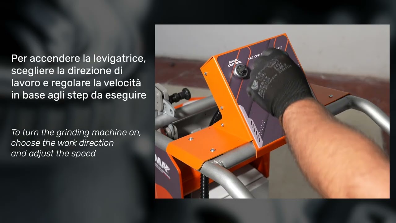 Tutorial accensione e spegnimento levigatrice industriale Maximonster | LMA MACHINE