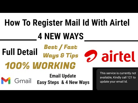 How to register email id in airtel | update email on airtel | 4 new ways to update mail id |Airtel