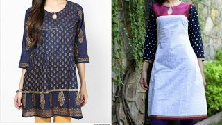 Simple neck kurti cutting and stitching easy (step by step) tutorial for girls/ladies