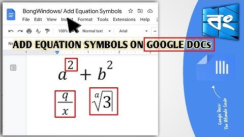 Add equation symbol on Google docs