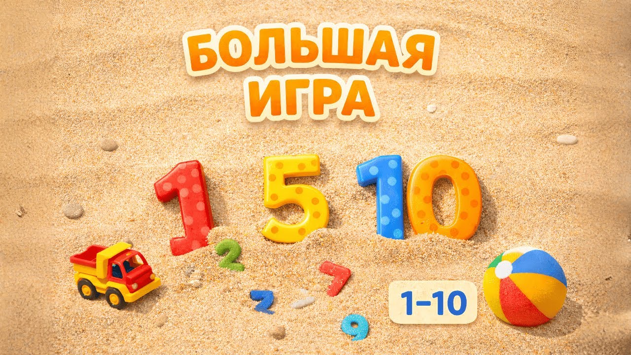 🎲 Большая игра с цифрами 1–10 | Учим цифры и играем вместе