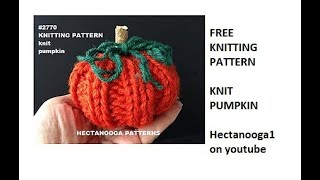 FREE KNITTING PATTERN, LITTLE KNIT PUMPKIN, for Fall home decor
