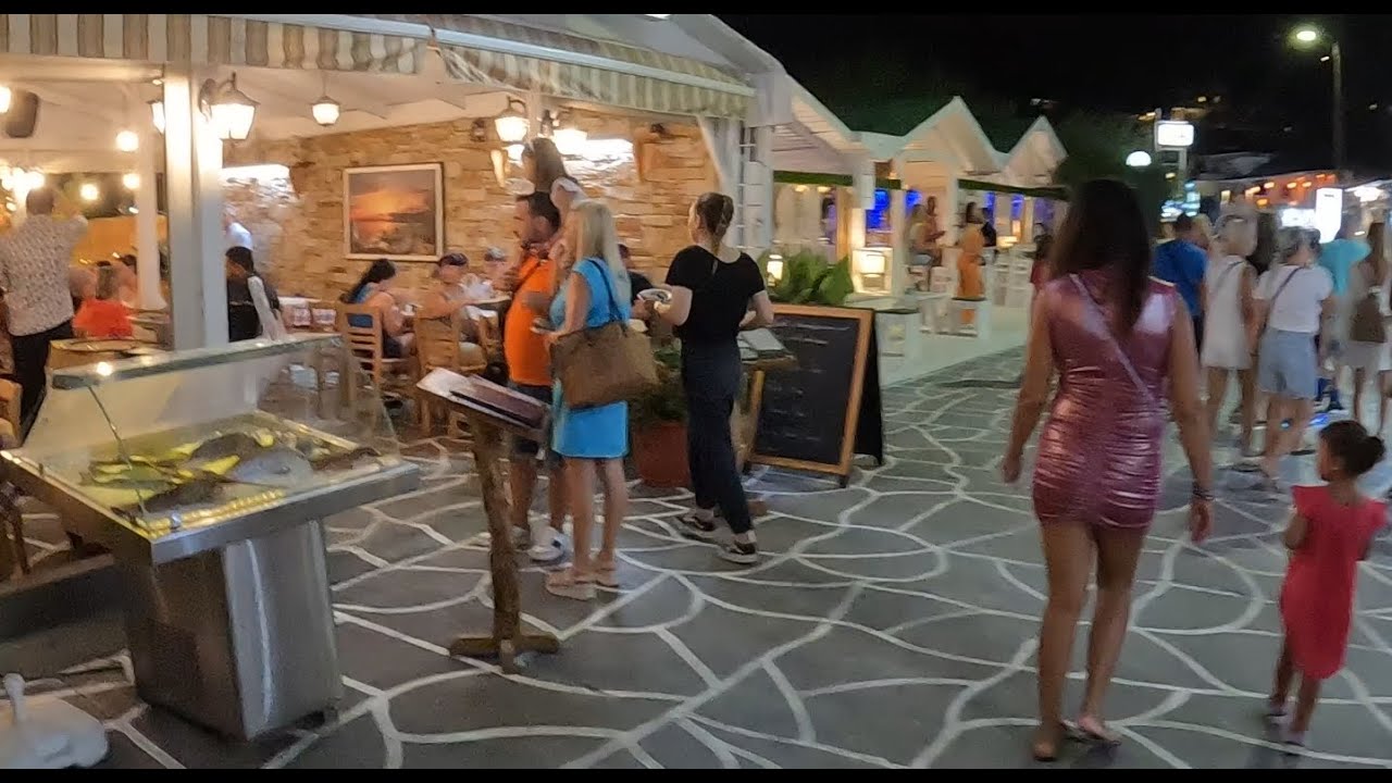 🇬🇷 Thassos Island   Night Walk - Skala Potamia, Thassos Greece 