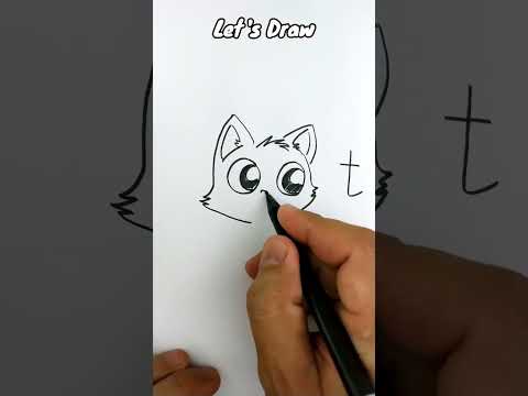 VERY EASY , How to turn words CAT into cartoon #shorts #art #drawing #draw #short