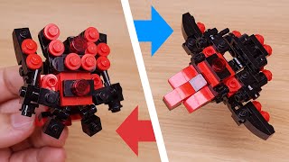 Micro LEGO brick fighter jet  transformer mech   RedDot