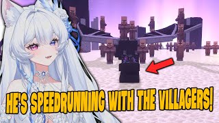 Yueho Reacts to Grox Speedrunning Minecraft but I enslave villagers