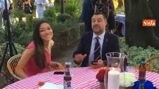 Salvini e Francesca Verdini alla festa dell'Indipendenza all'ambasciata USA