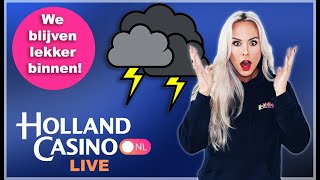 ⚡LADY DIAMOND schuilt voor het onweer en speelt LIVE bij Holland Casino 🌩️