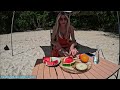 e Relaxing Day Brazilian Girl Fruits Beach