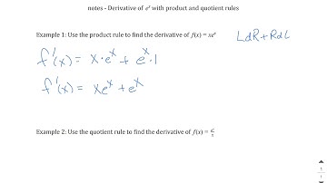 product and quotient rule with e^x