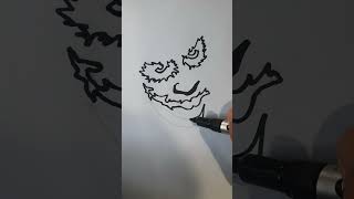 Black and white cartoon character drawing @JoshArtTV