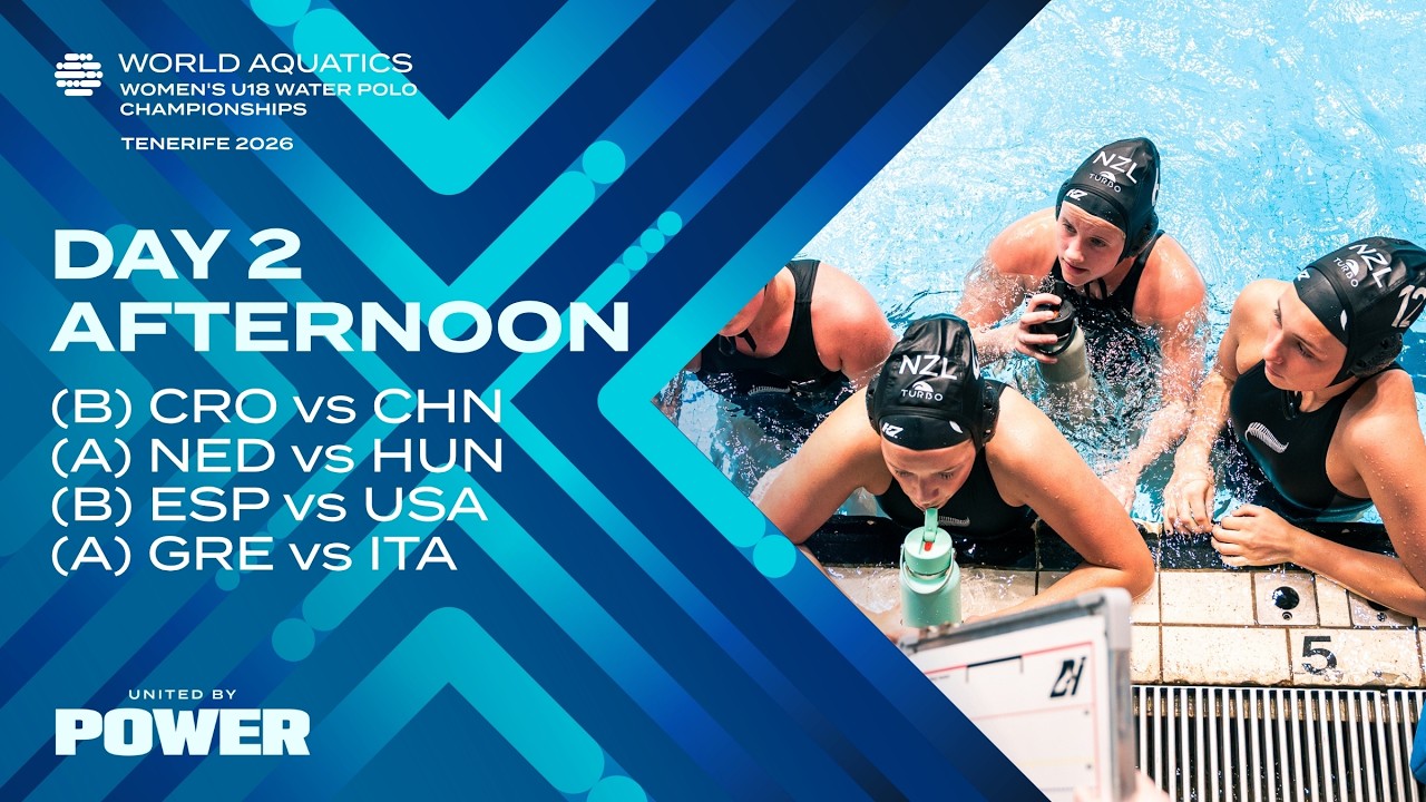 Afternoon Session | Day 2 | Groups | World Aquatics Women's U18 Water Polo Championships 2026