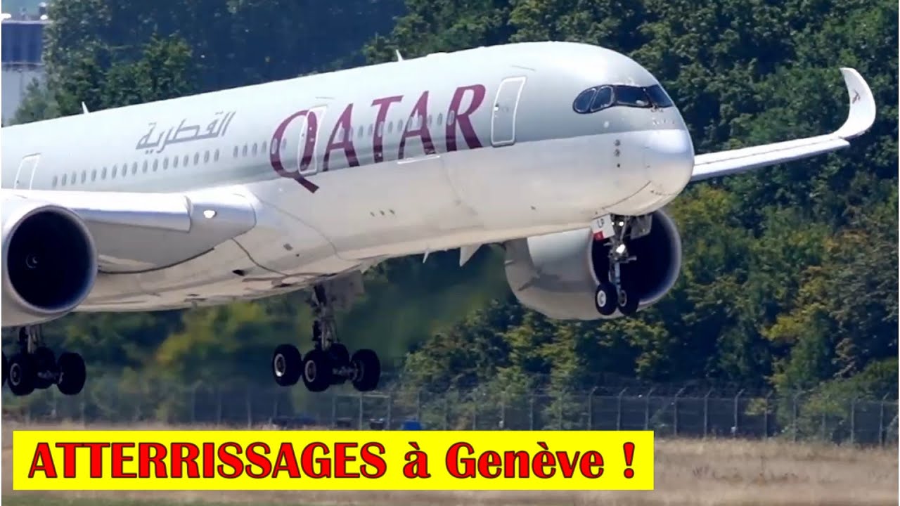 ATTERRISSAGES à Genève - Airbus A350, A330, A321, Boeing 777, 757, 737 - plane spotting